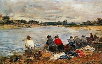 Eugene Boudin : Laundresses on the Bankes of the Touques